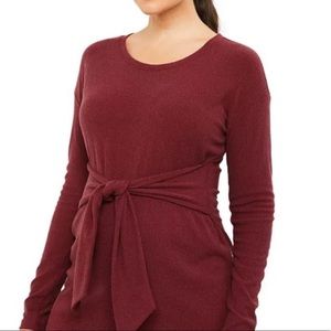Pea in the Pod Burgundy Maternity Tie-Front Top